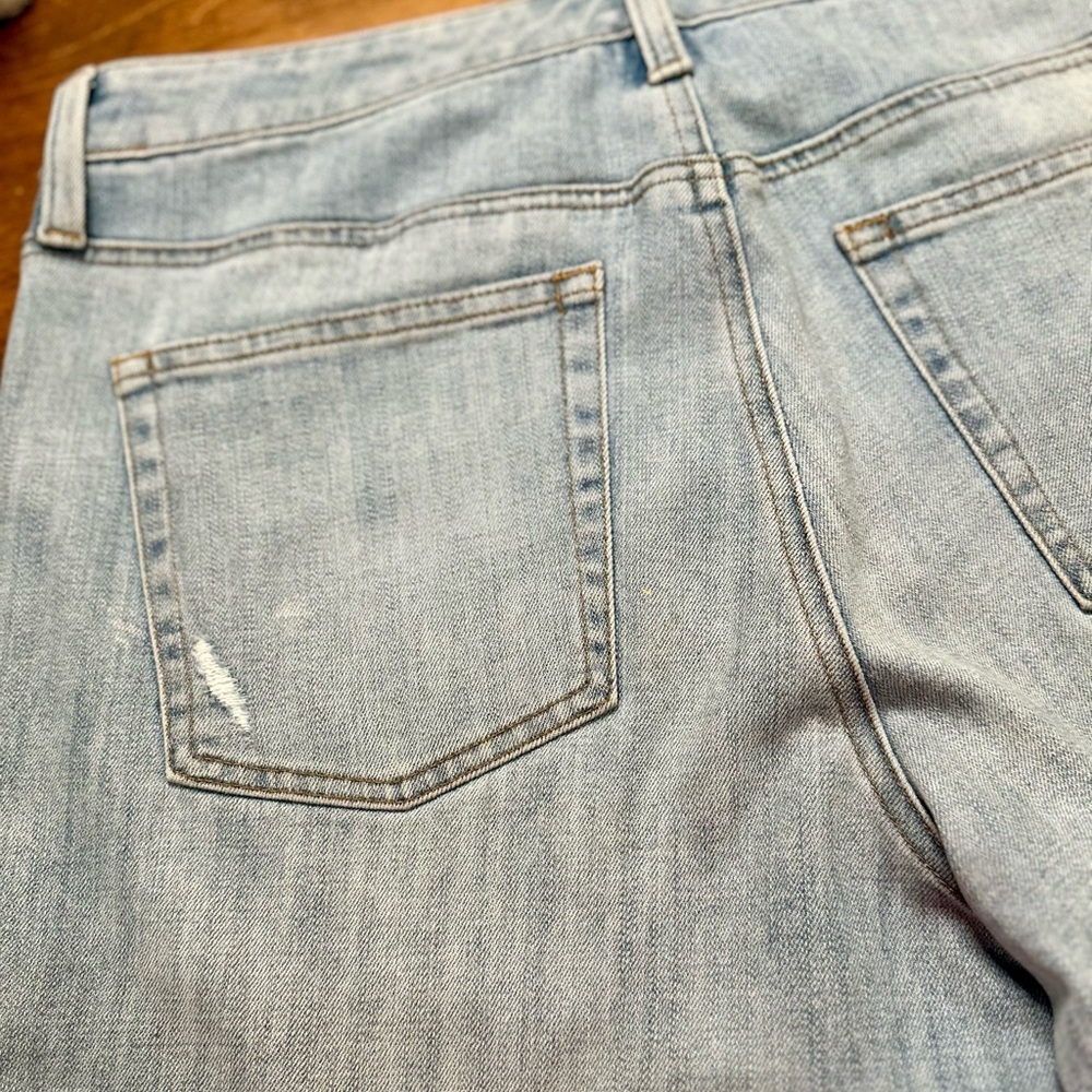 Talbots Light Wash Slightly Distressed Ribbon Striped Women's Jeans Size 10 - Picture 6 of 8